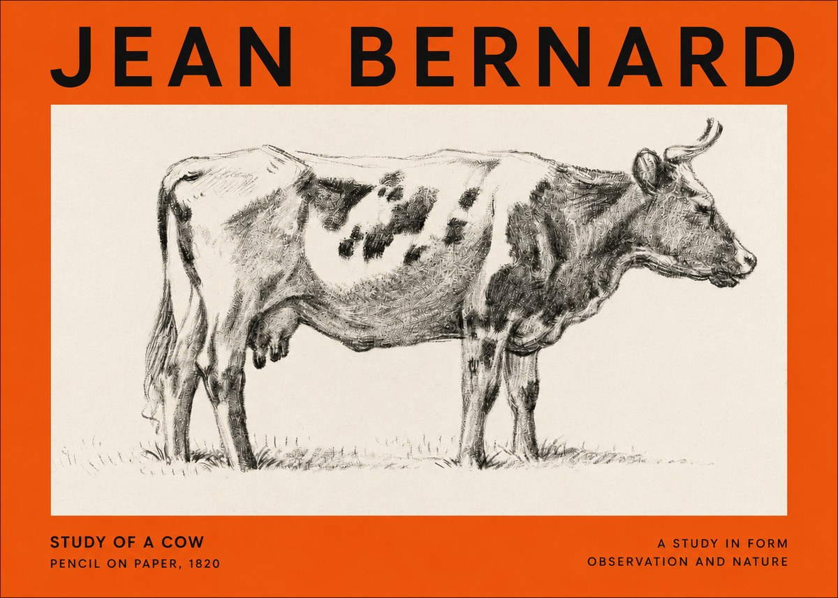 Jean Bernard Study of a Cow XX No3 - Plakat
