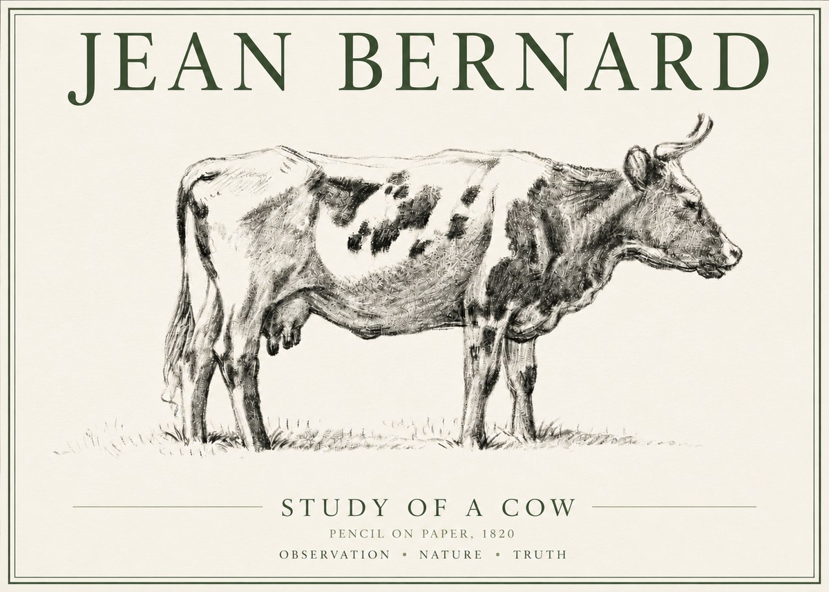 Jean Bernard Study of a Cow XX No6 - Plakat