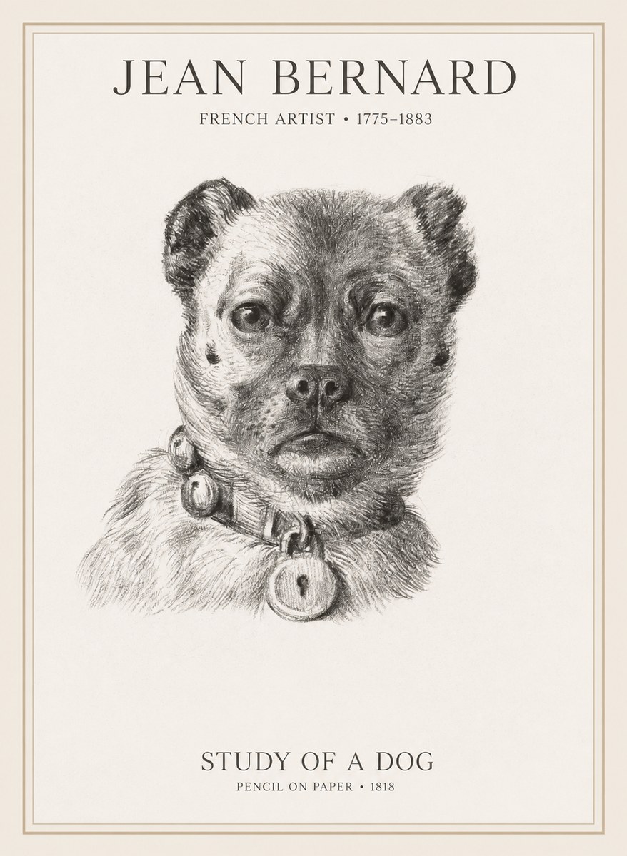 Jean Bernard Study of a Dog IV No1 - Plakat