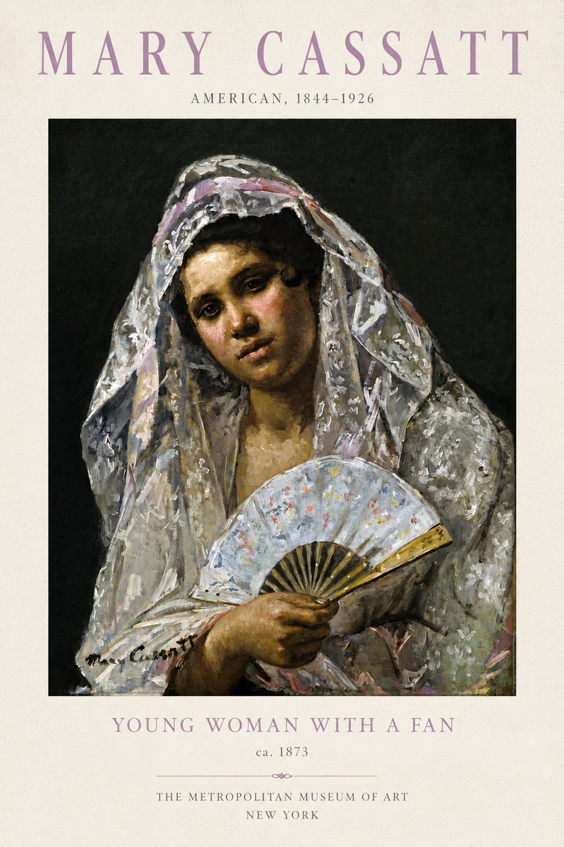 Mary Cassatt Young Woman with a Fan II No3 - Plakat