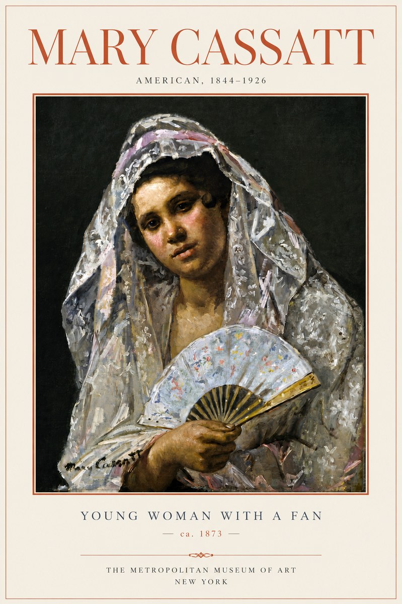 Mary Cassatt Young Woman with a Fan II No4 - Plakat