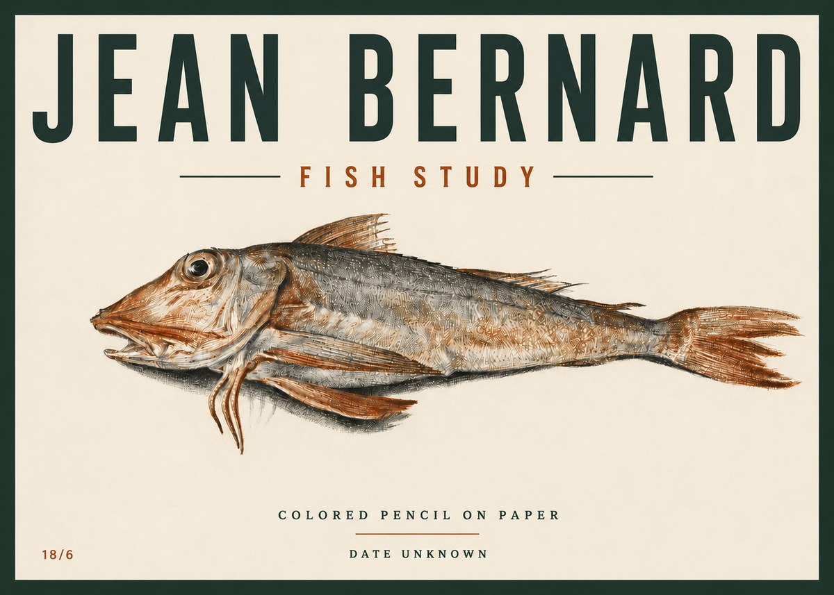 Jean Bernard Fish Study II No6 - Plakat
