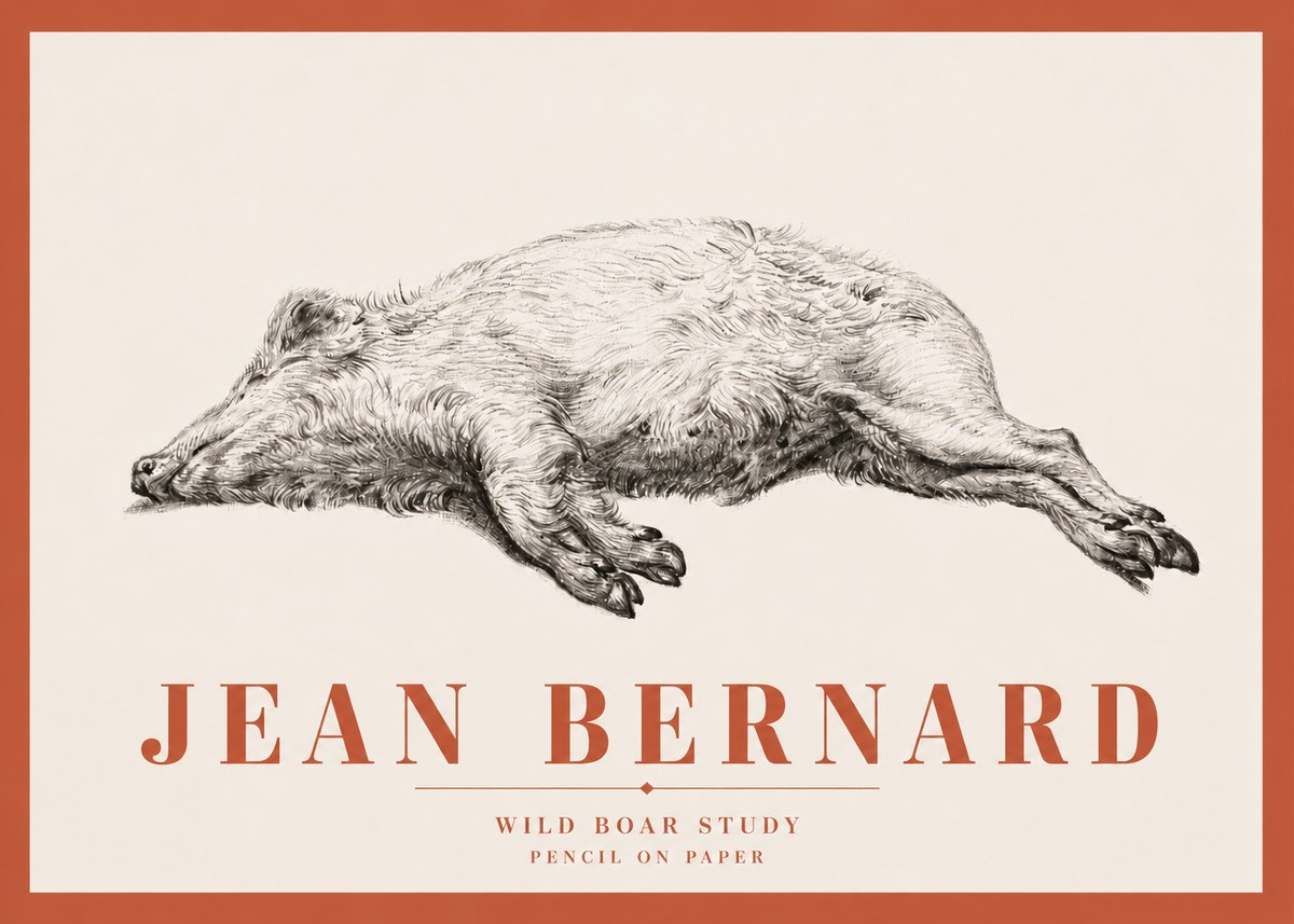 Jean Bernard Wild Boar Study No3 - Plakat