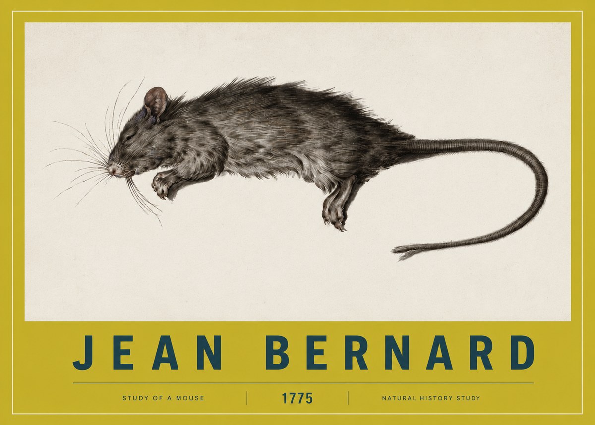 Jean Bernard Study of a Mouse II No4 - Plakat