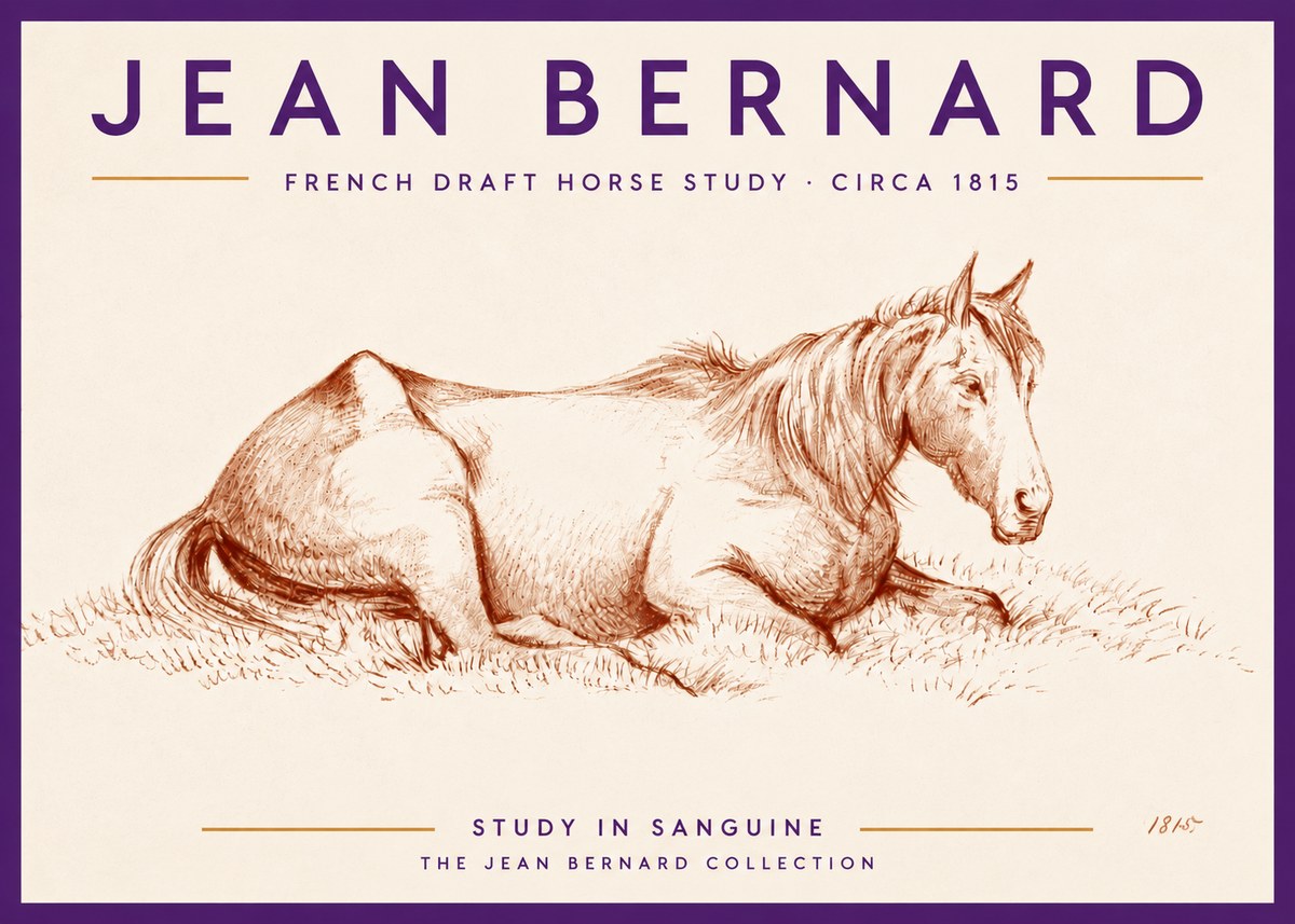 Jean Bernard Reclining Horse No6 - Plakat