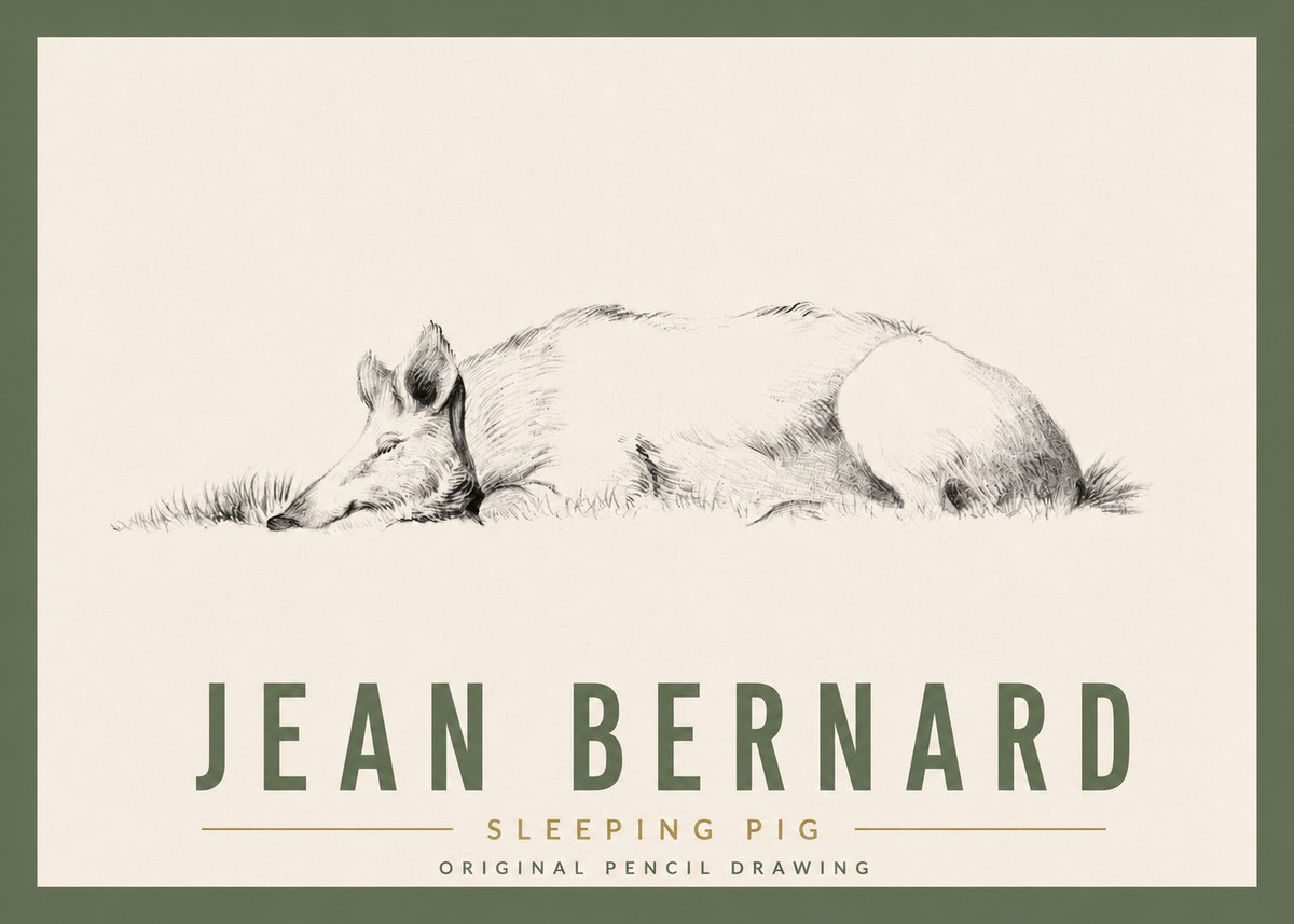 Jean Bernard Sleeping Pig II No5 - Plakat
