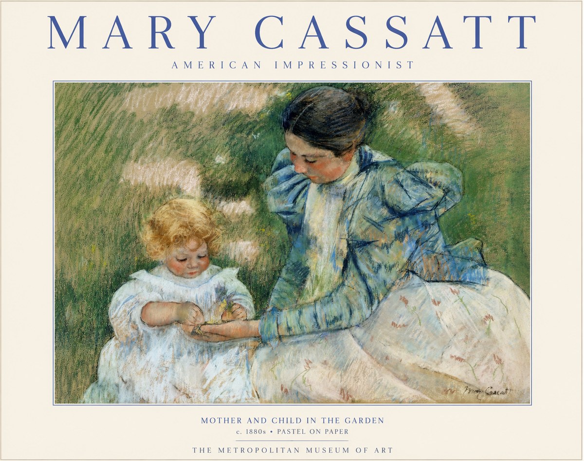 Mary Cassatt Mother and Child in the Garden No1 - Plakat
