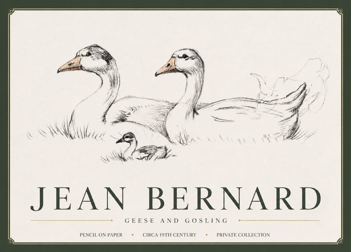 Jean Bernard Study of Geese No6 - Plakat