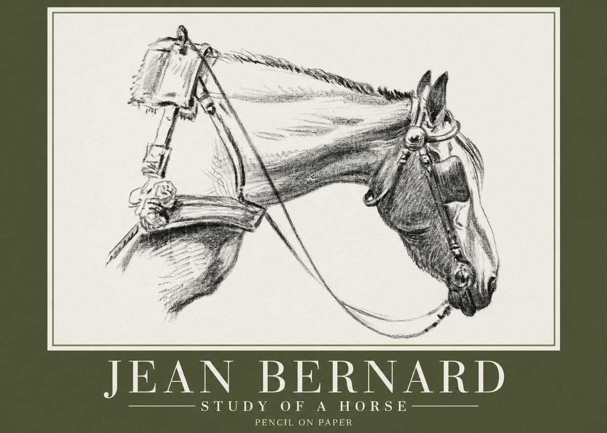 Jean Bernard Study of a Horse XVIII No2 - Plakat