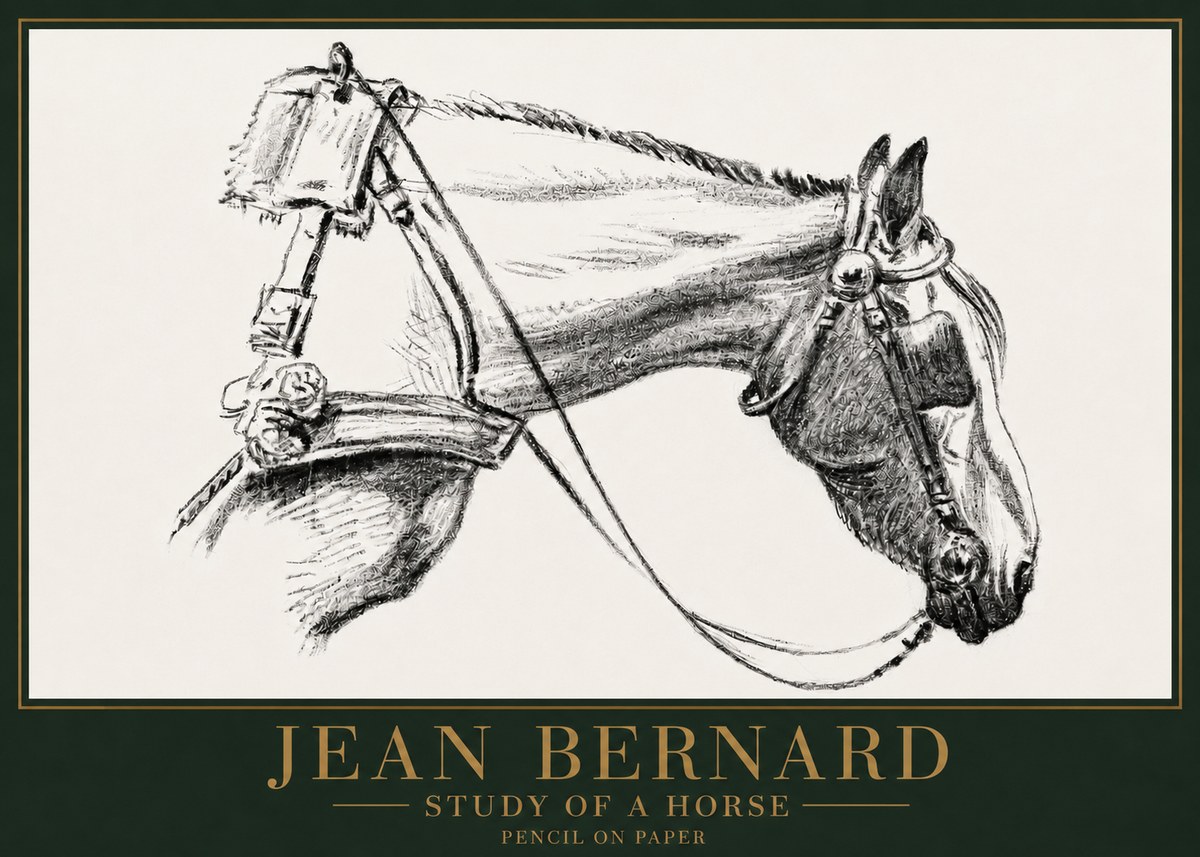 Jean Bernard Study of a Horse XVIII No4 - Plakat