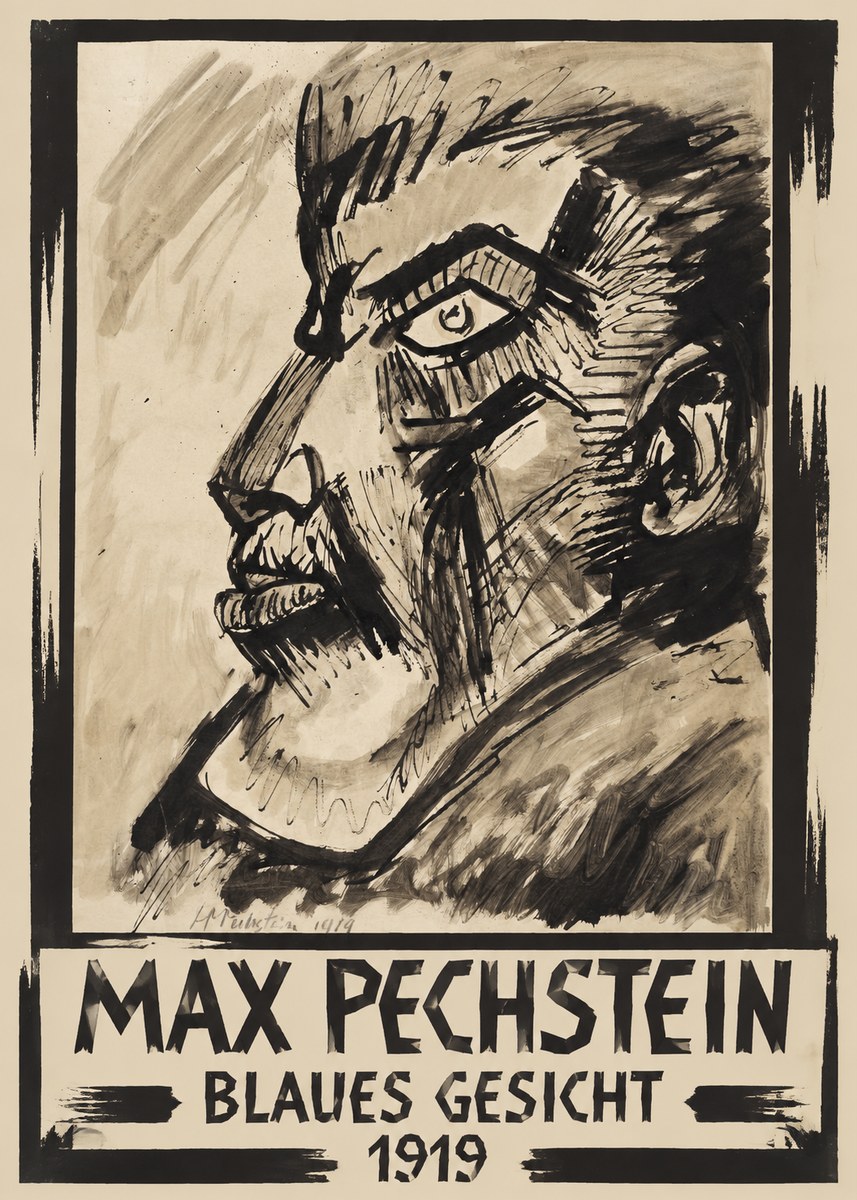Max Pechstein Blaues Gesicht No1 - Plakat