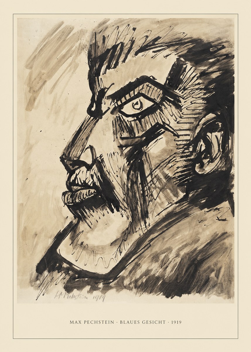 Max Pechstein Blaues Gesicht No3 - Plakat