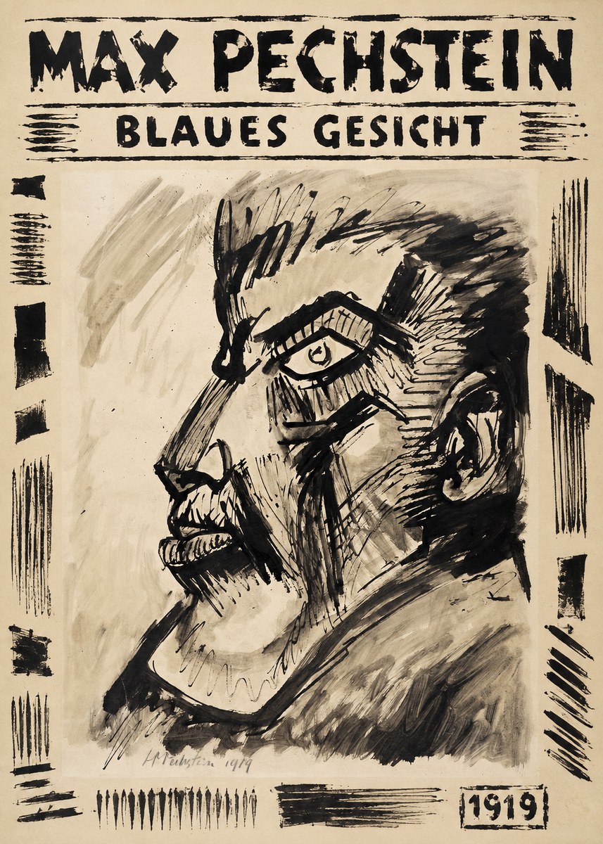 Max Pechstein Blaues Gesicht No6 - Plakat