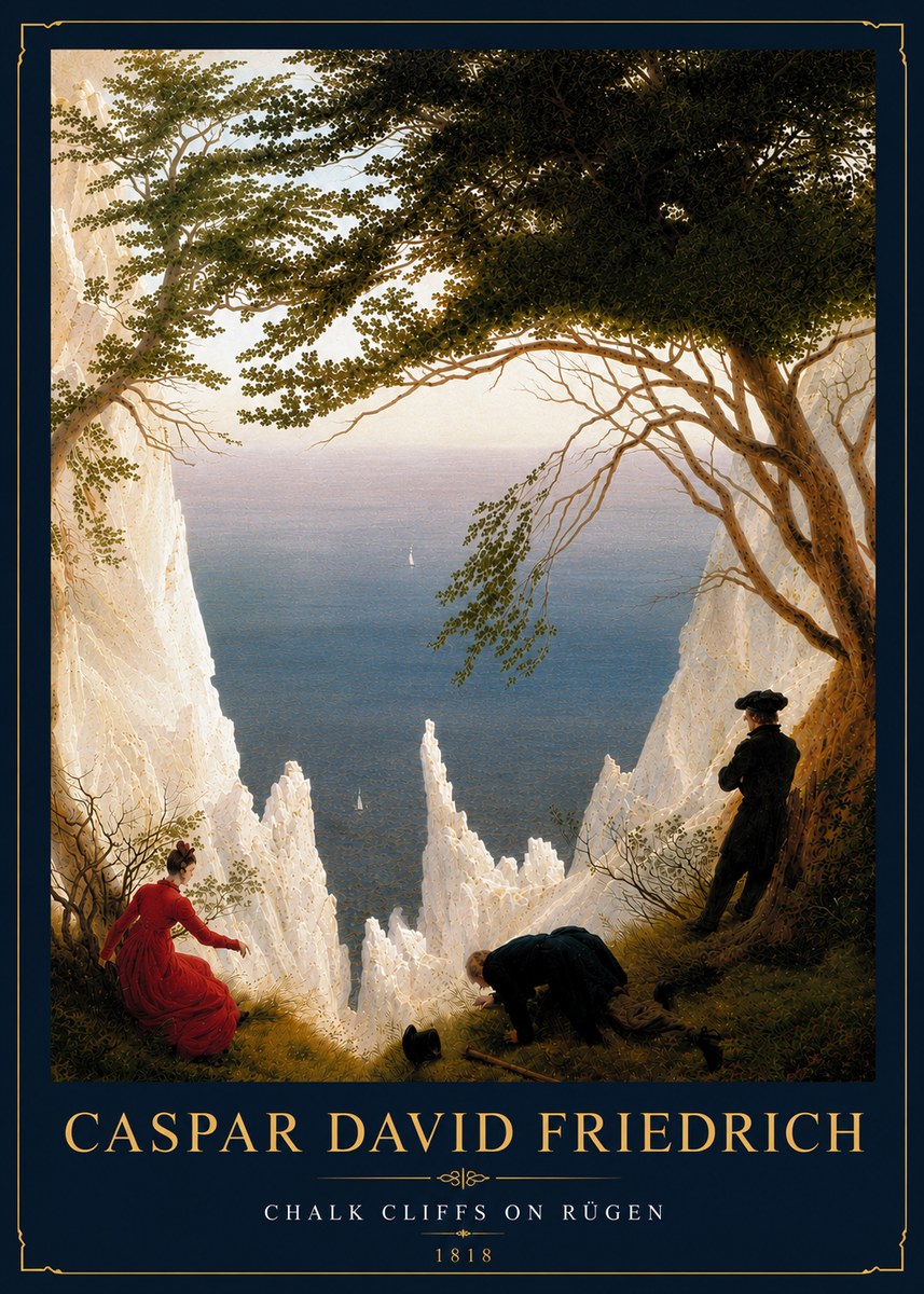 Caspar David Friedrich Chalk Cliffs on Rügen No6 - Plakat