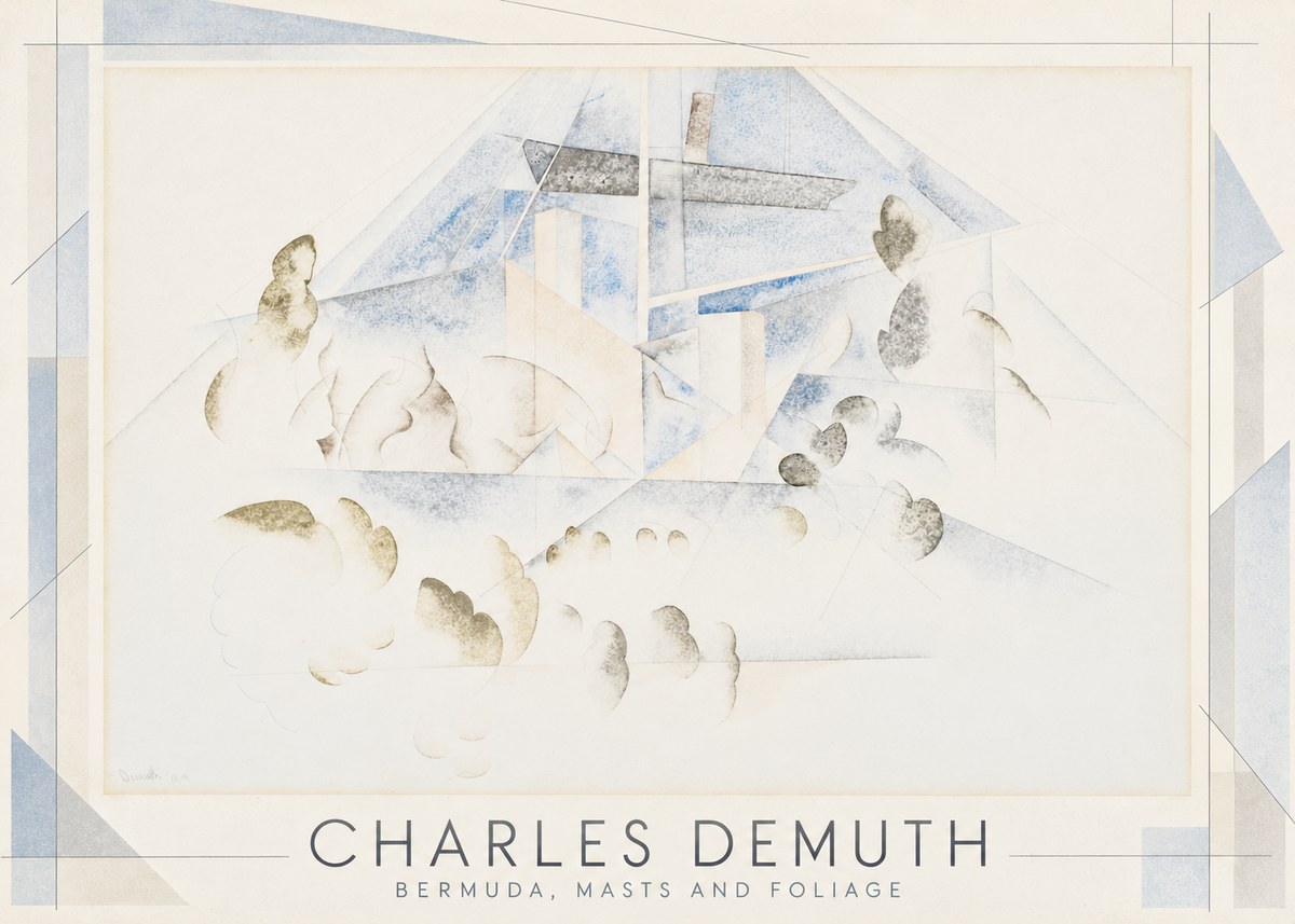 Charles Demuth Bermuda, Masts and Foliage No1 - Plakat