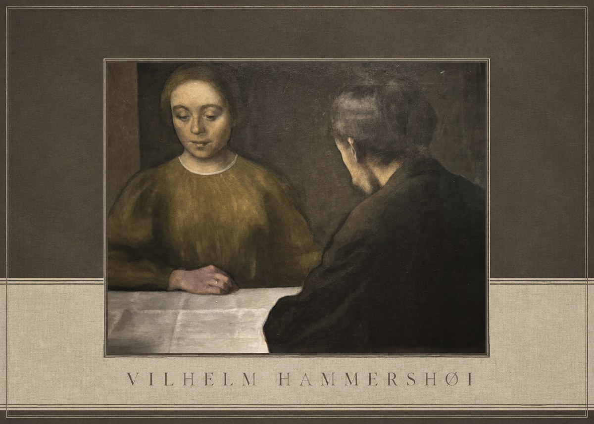 Vilhelm Hammershøi A Conversation No4 - Plakat