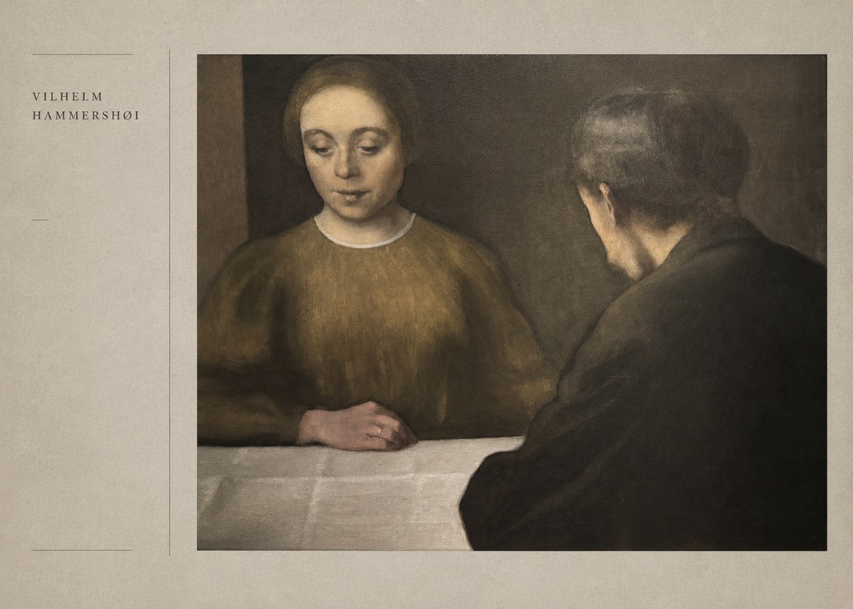 Vilhelm Hammershøi A Conversation No5 - Plakat