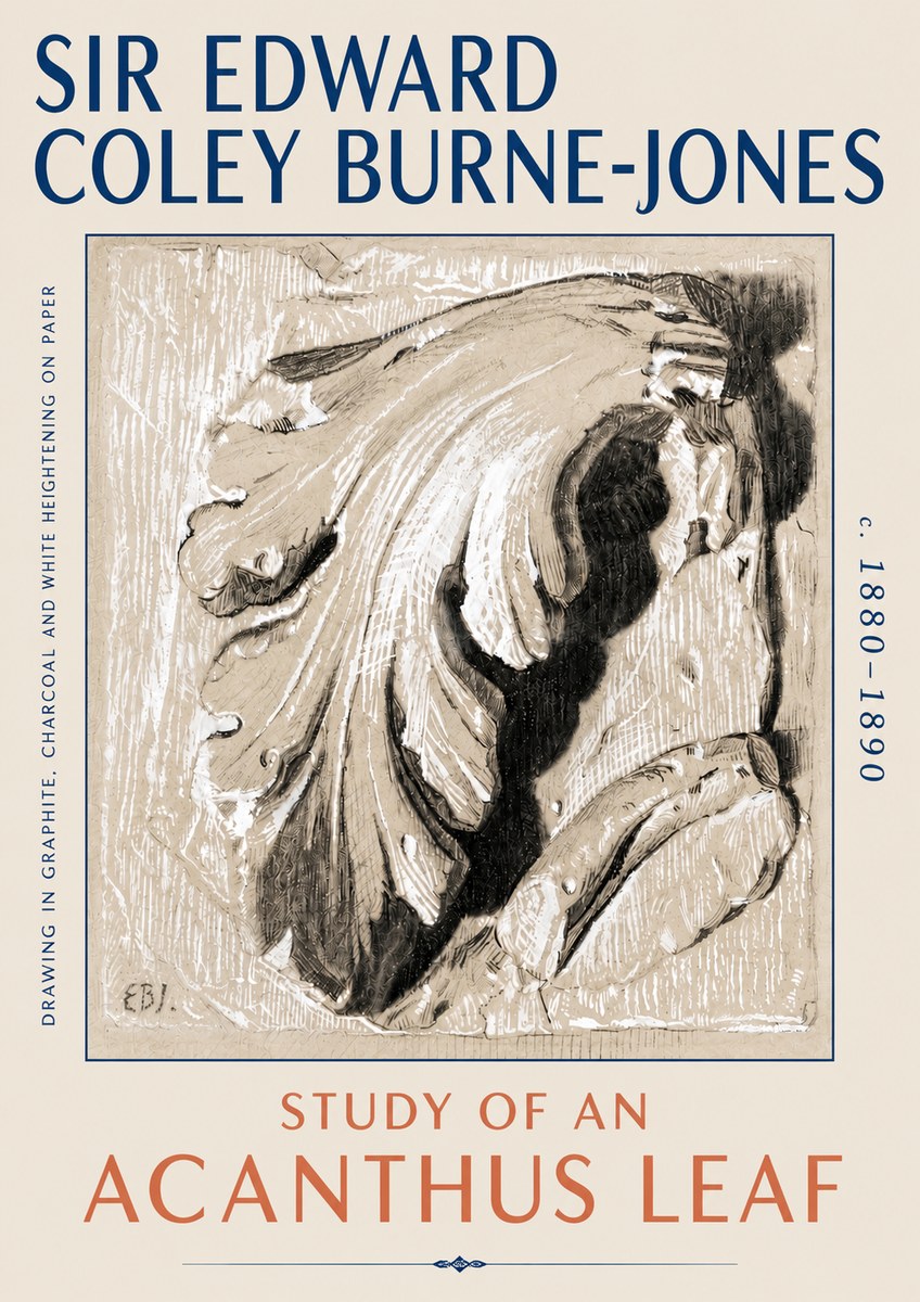 Edward Burne-Jones Study of an Acanthus Leaf No6 - Plakat