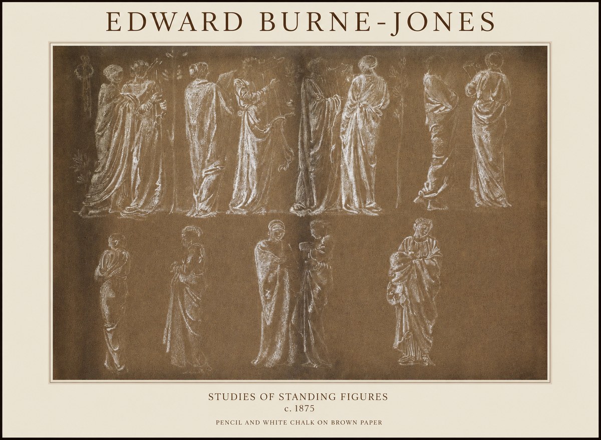 Edward Burne-Jones Studies of Standing Figures No1 - Plakat