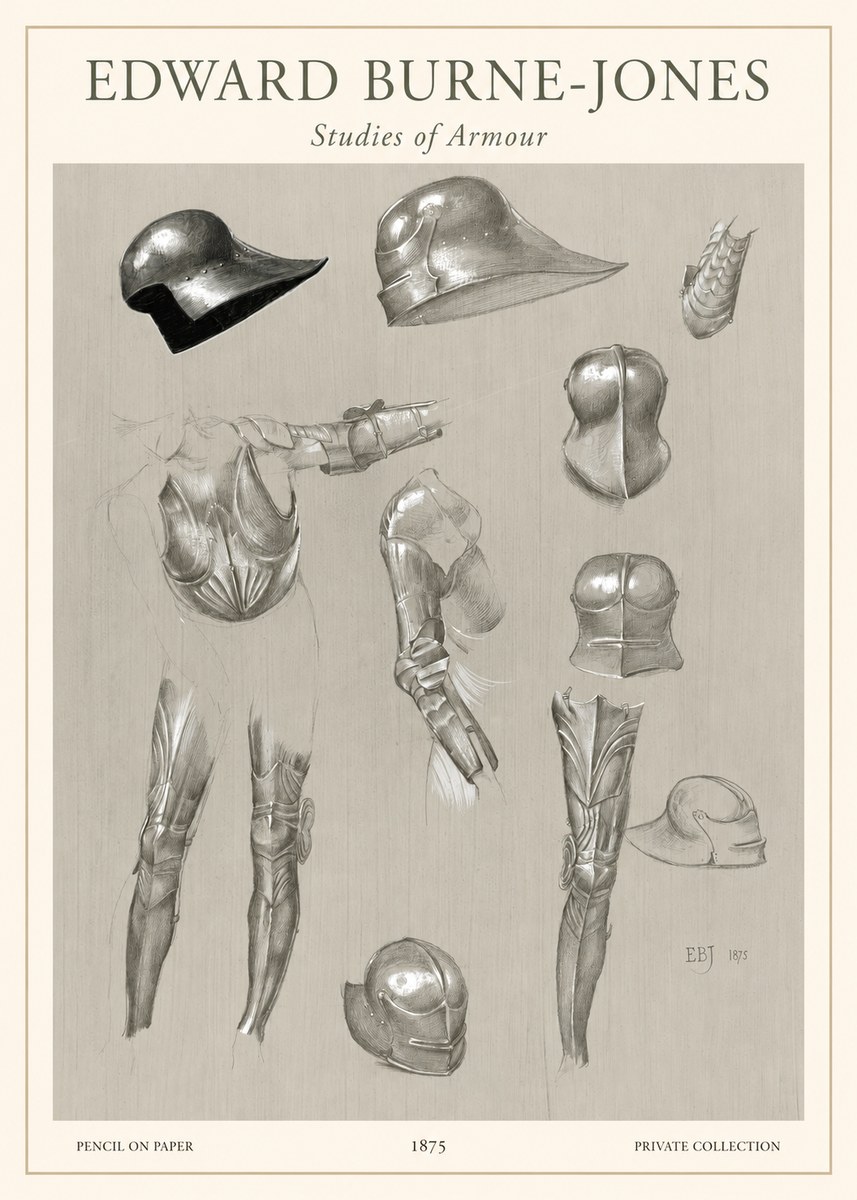 Edward Burne-Jones Studies of Armour No1 - Plakat