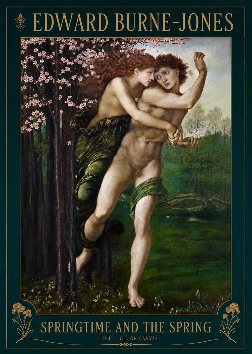Edward Burne-Jones Springtime and the Spring No2 - Plakat