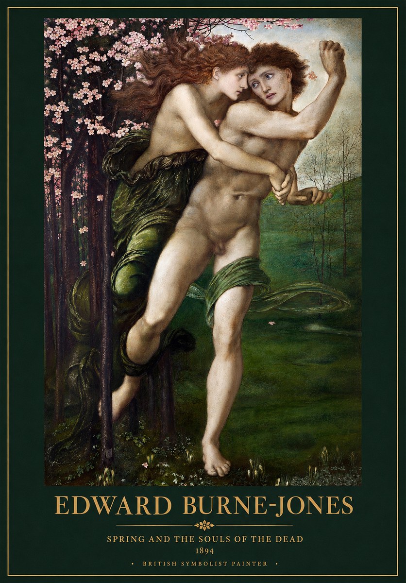 Edward Burne-Jones Springtime and the Spring No4 - Plakat