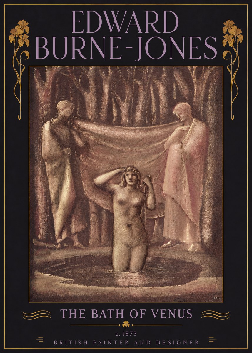 Edward Burne-Jones The Bath of Venus No5 - Plakat