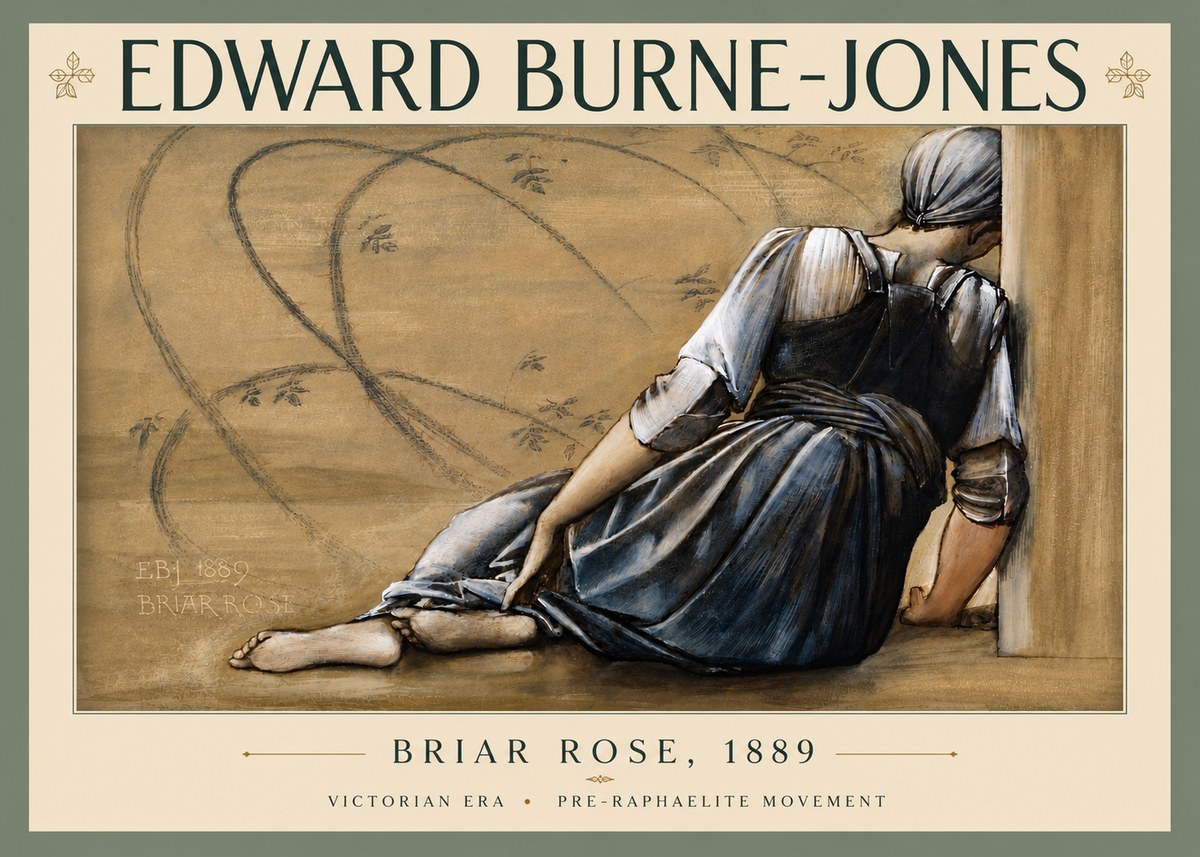 Edward Burne-Jones Briar Rose No5 - Plakat