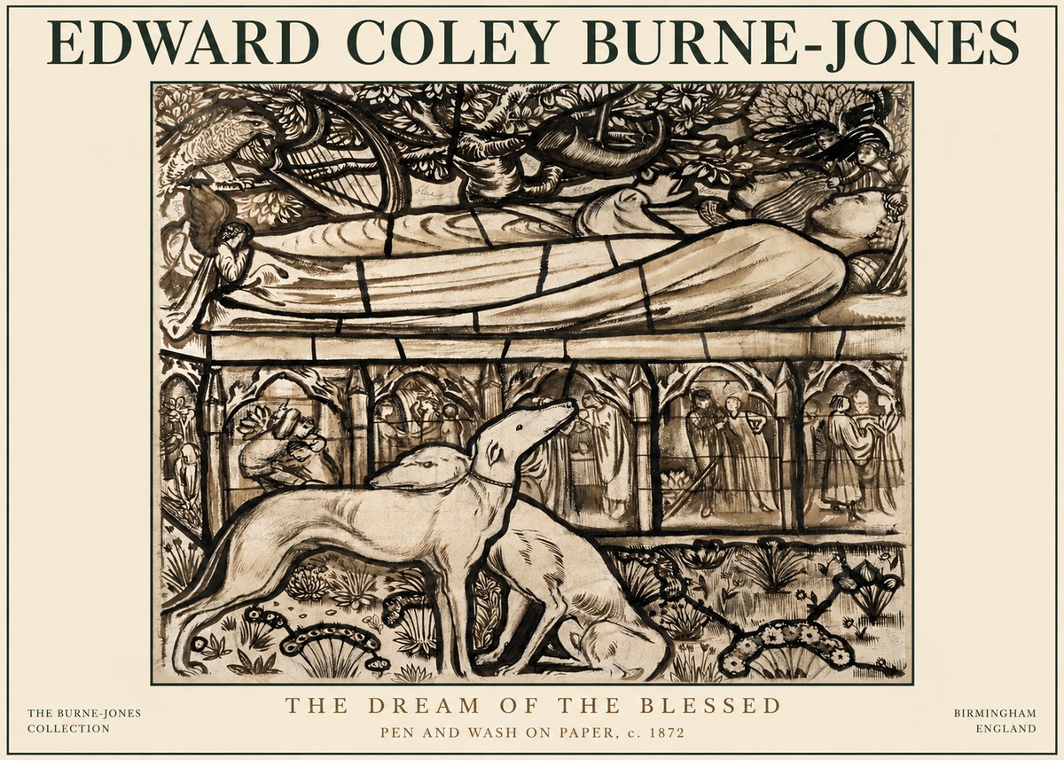 Edward Burne-Jones The Dream of the Blessed No3 - Plakat