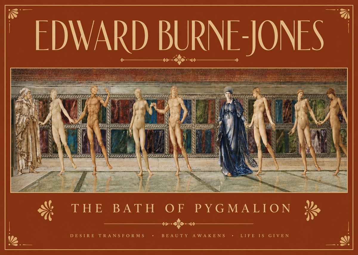 Edward Burne-Jones The Bath of Pygmalion No4 - Plakat
