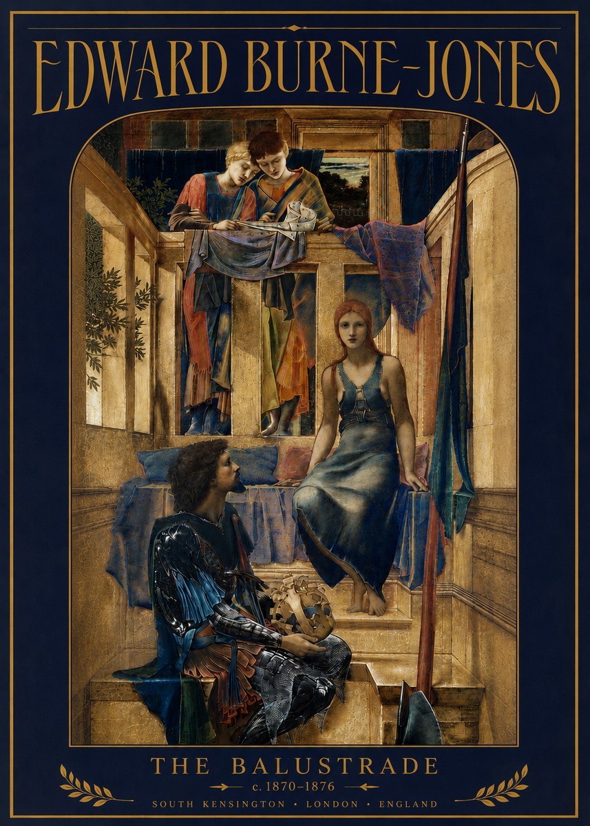 Edward Burne-Jones The Balustrade No4 - Plakat