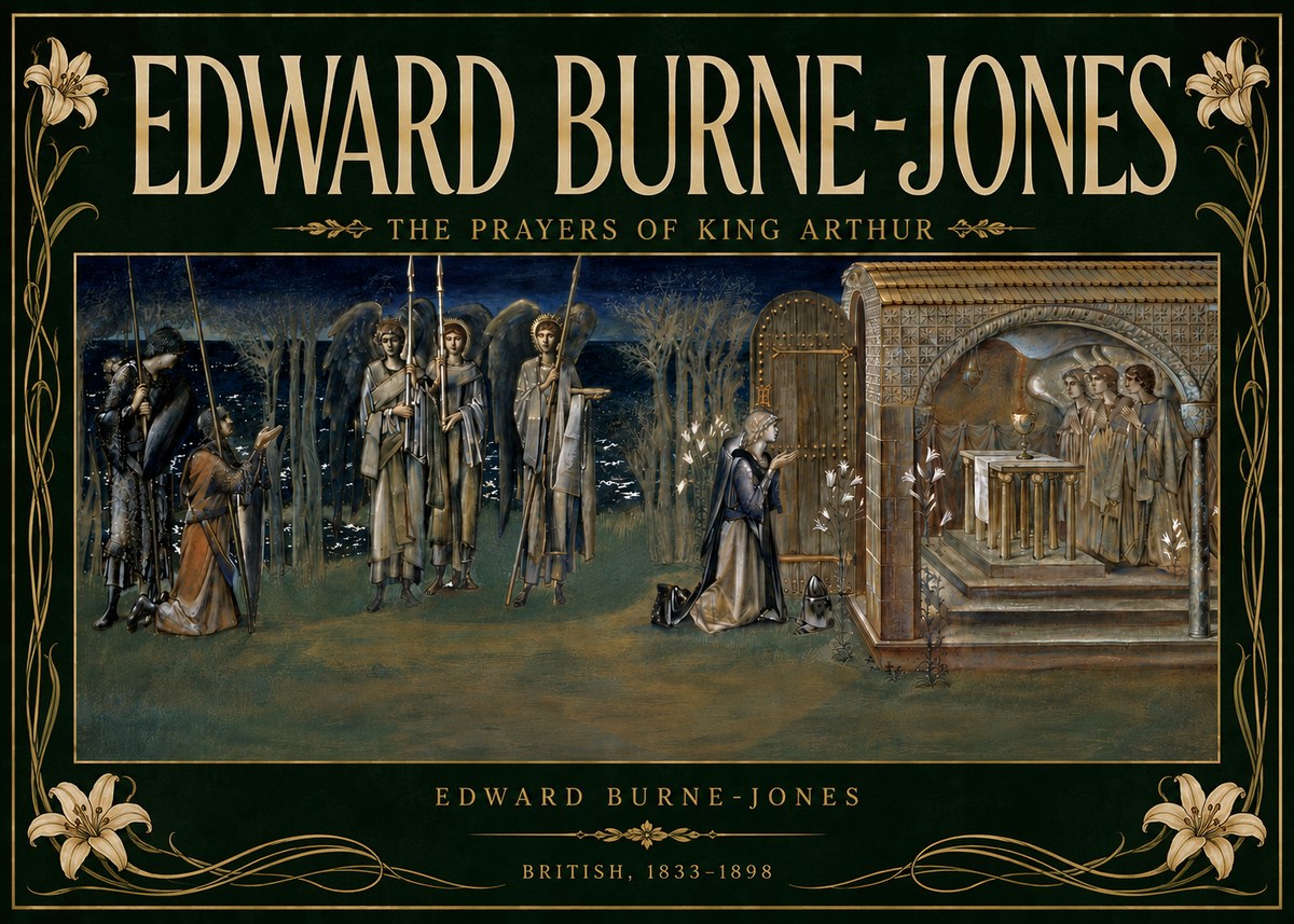 Edward Burne-Jones The Prayers of King Arthur No6 - Plakat