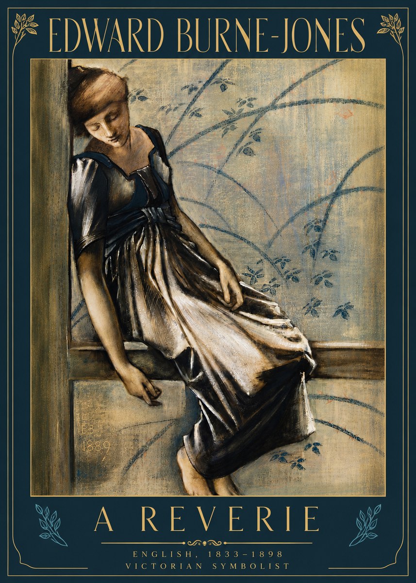Edward Burne-Jones A Reverie No5 - Plakat