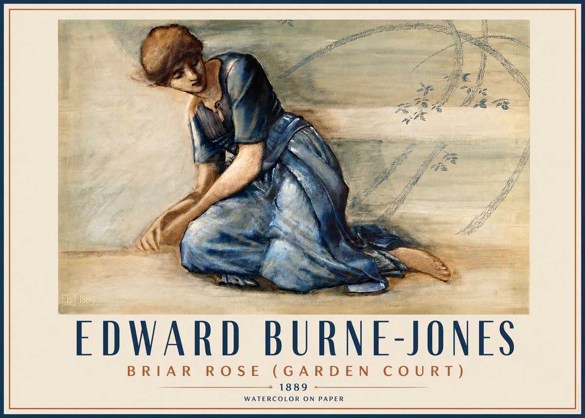 Edward Burne-Jones Briar Rose (Garden Court) No4 - Plakat
