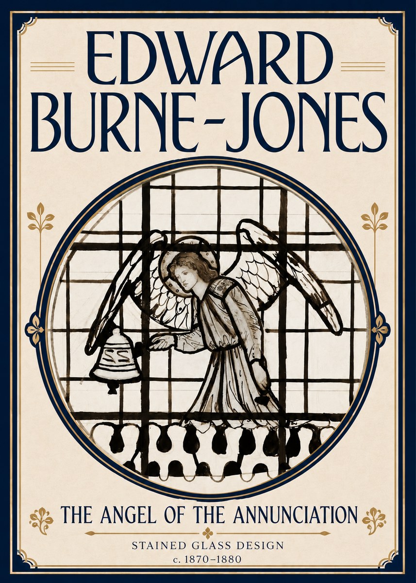 Edward Burne-Jones The Angel of the Annunciation (Stained Glass Design) No5 - Plakat