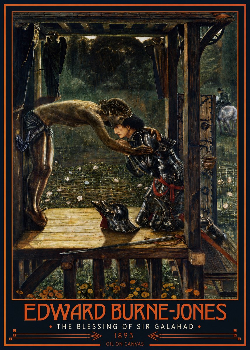 Edward Burne-Jones The Blessing of Sir Galahad No2 - Plakat