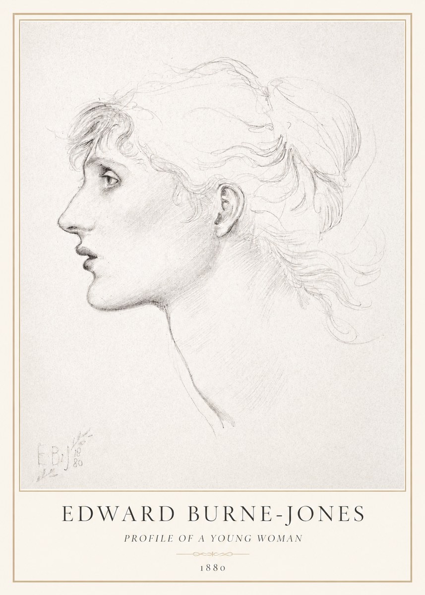 Edward Burne-Jones Profile of a Young Woman No1 - Plakat