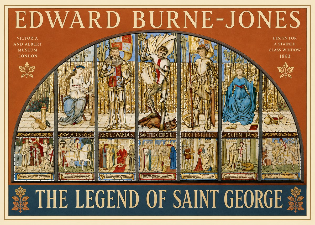 Edward Burne-Jones The Legend of Saint George No4 - Plakat