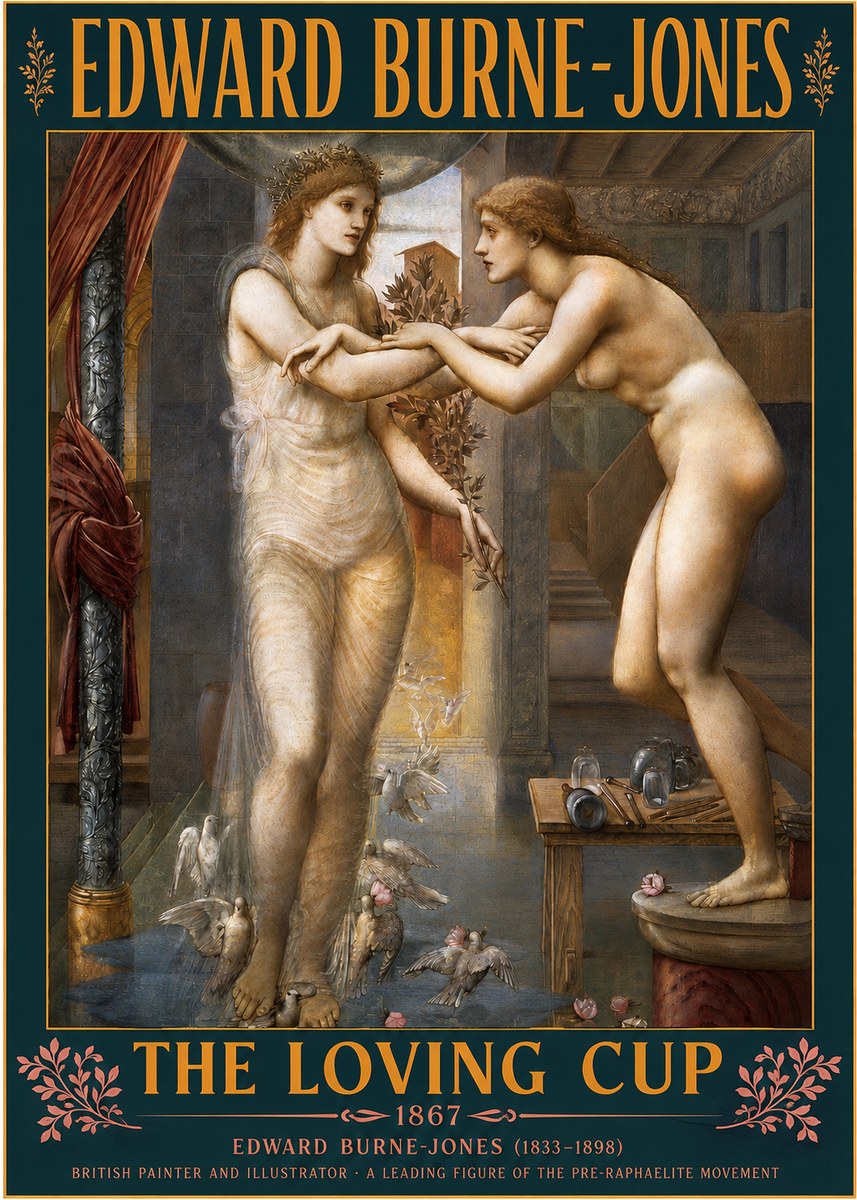Edward Burne-Jones The Loving Cup No3 - Plakat