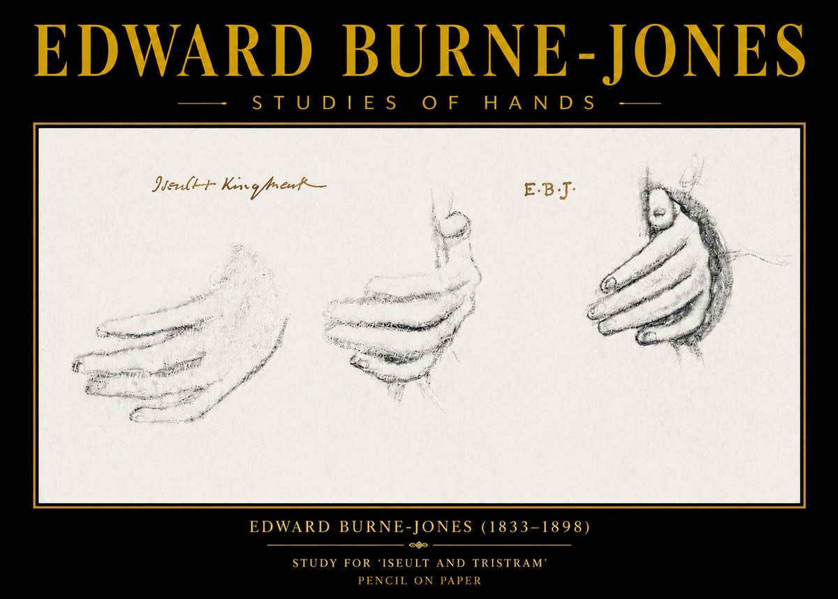 Edward Burne-Jones Study for 'Iseult and Tristram' No6 - Plakat
