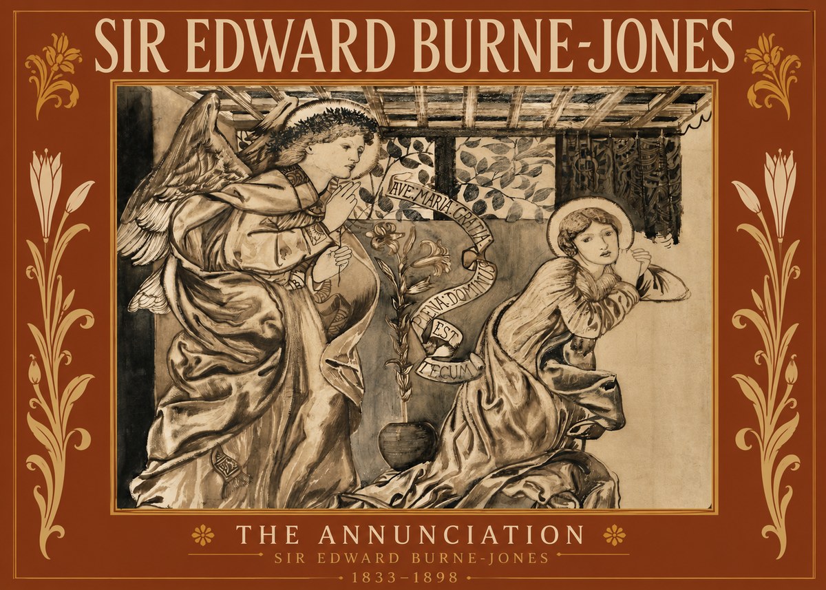 Edward Burne-Jones The Annunciation II No5 - Plakat