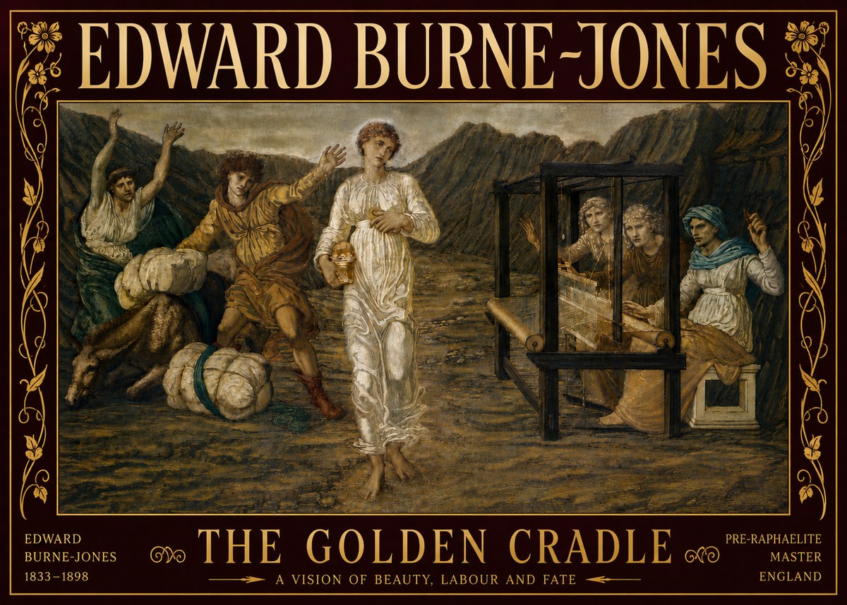 Edward Burne-Jones The Golden Cradle No6 - Plakat