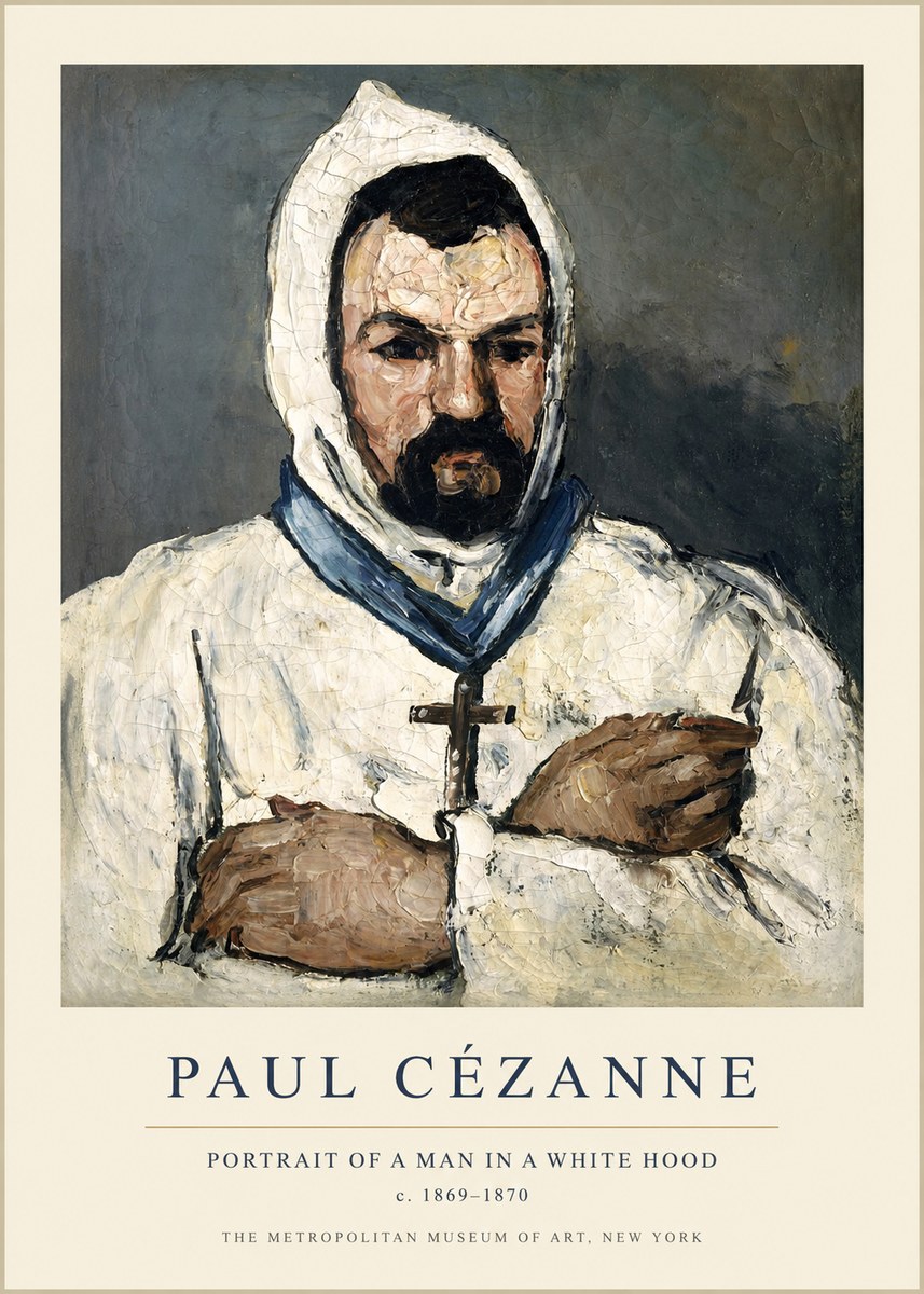 Paul Cézanne Portrait of a Man in a White Hood No1 - Plakat