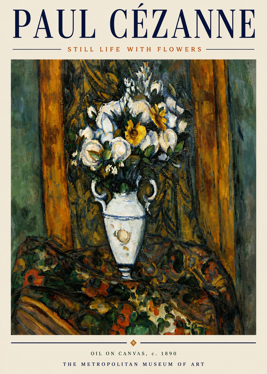 Paul Cézanne Still Life with Flowers No5 - Plakat