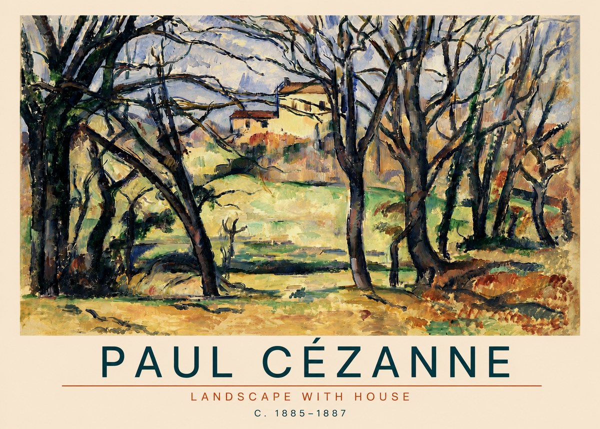 Paul Cézanne Landscape with House No4 - Plakat