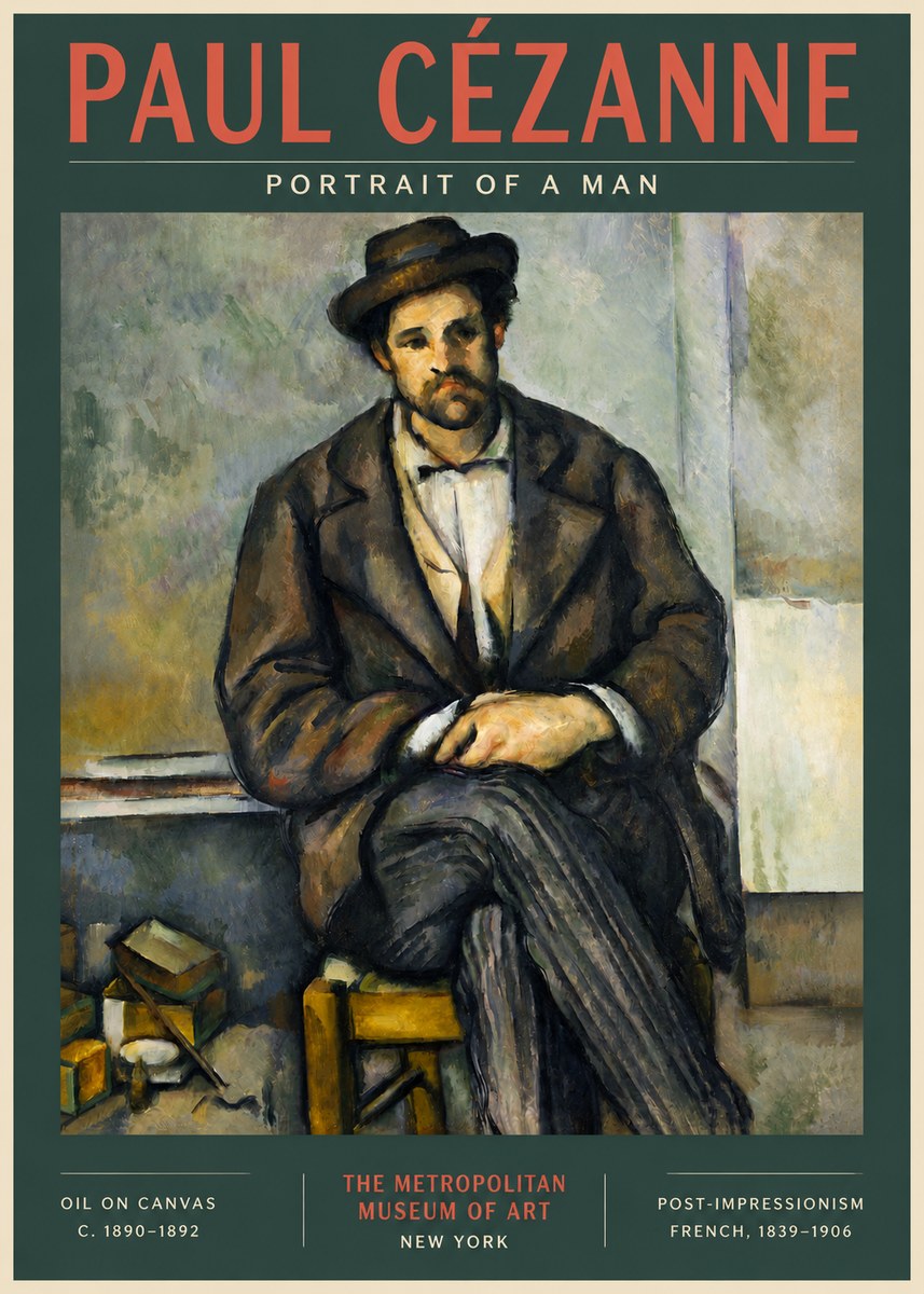 Paul Cézanne Portrait of a Man III No3 - Plakat