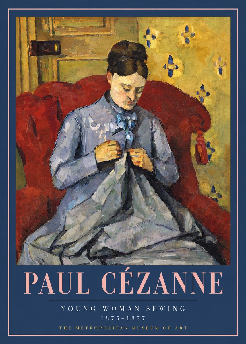 Paul Cézanne Young Woman Sewing No3 - Plakat