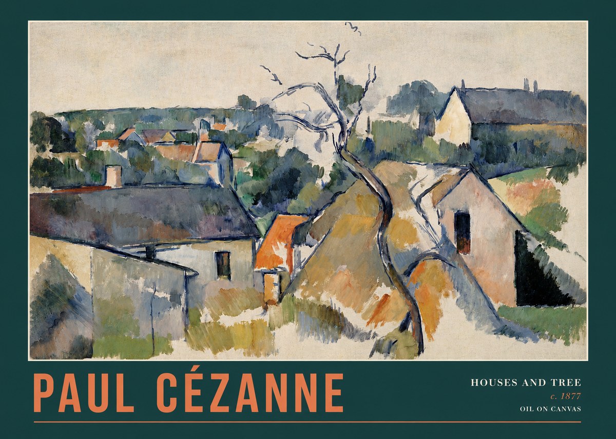 Paul Cézanne Houses and Tree No2 - Plakat