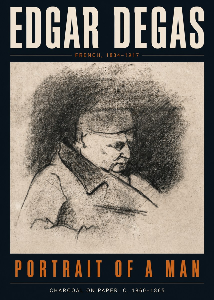 Edgar Degas Portrait of a Man No3 - Plakat