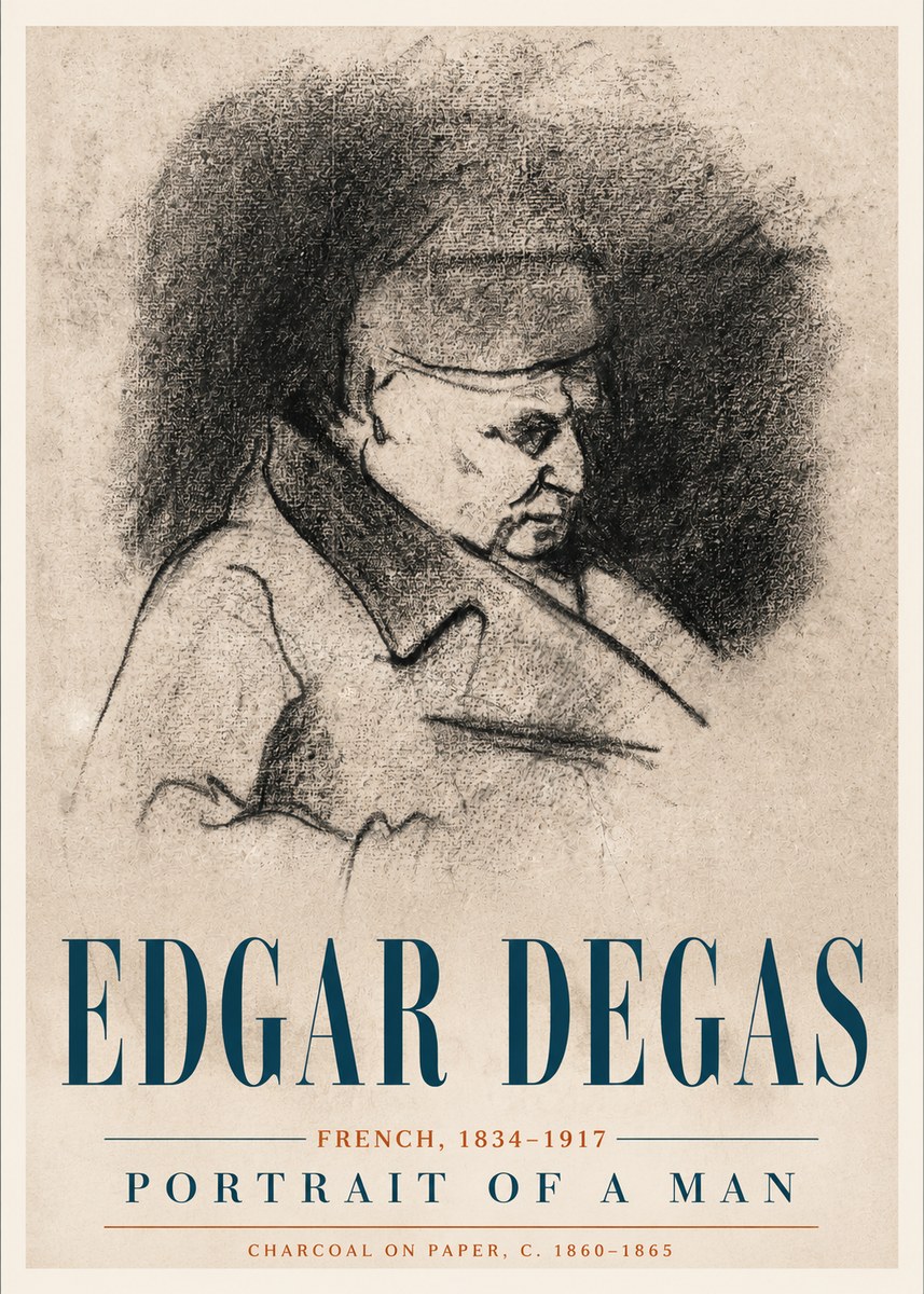 Edgar Degas Portrait of a Man No4 - Plakat